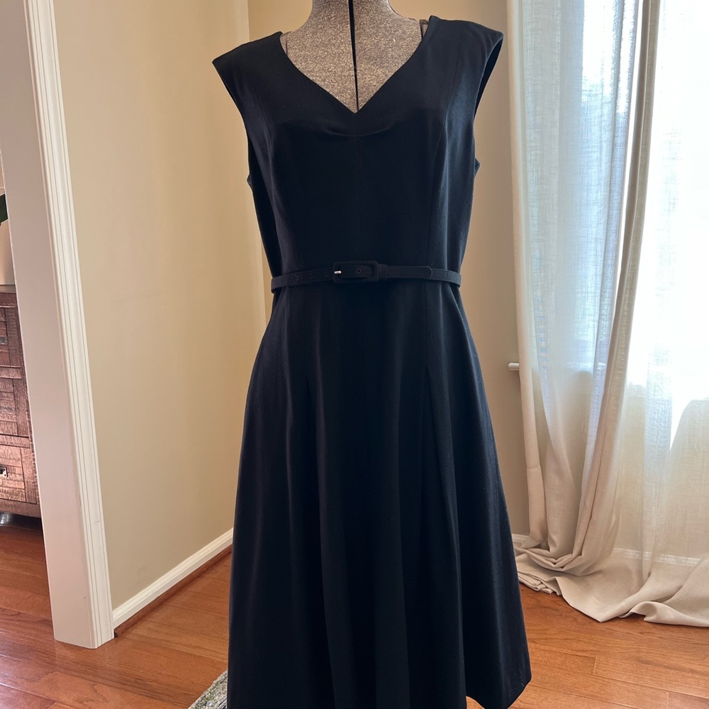 Talbots Wool A-line Dress with Belt and Pockets, size 6